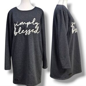 SIMPLY SOUTHERN | 'SIMPLY BLESSED' SOFT SHERPA LINED SWEATSHIRT DRESS